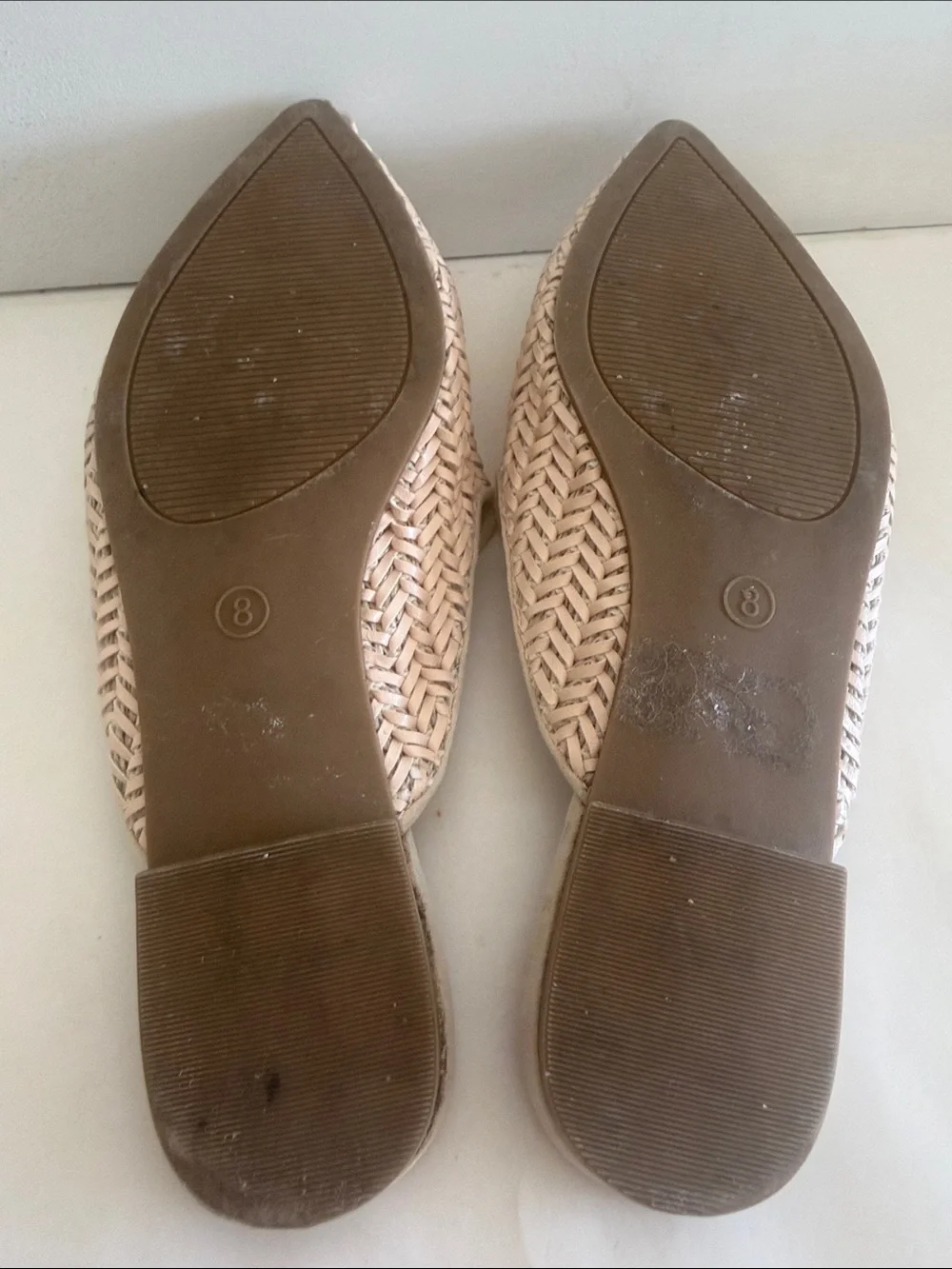 MIA Johana woven beige pointed toe slip on mules coastal womens shoes - Picture 12 of 14